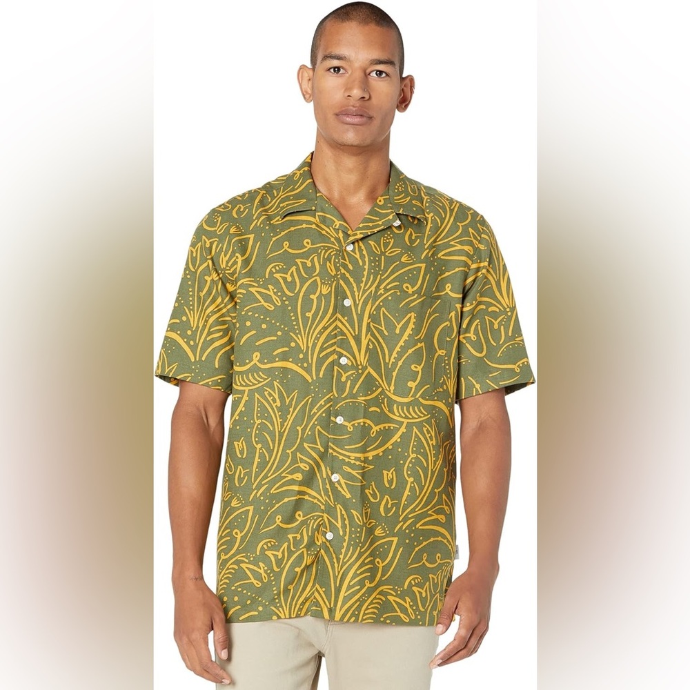 Ted Baker Olive and Mustard Patterned Shirt